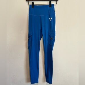 Blue High-Waisted Cargo Leggings